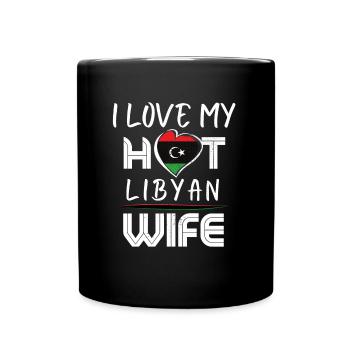 Funny I Love My Hot Libyan Wife Husband - Full Colour Mug - black - Front