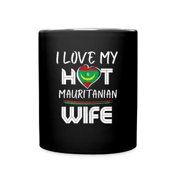 Funny I Love My Hot Mauritanian Wife Husband - Tasse einfarbig - Schwarz - Vorne