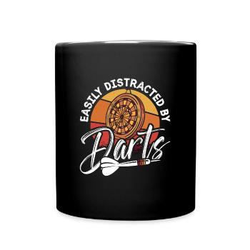 Darts Easily Distracted By Bullseye Dart Player - Tasse einfarbig - Schwarz - Vorne