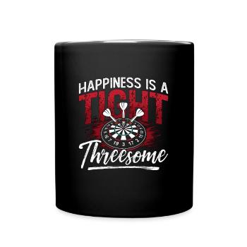 Darts Happiness Is A Tight Threesome Dart Playing - Full Colour Mug - black - Front