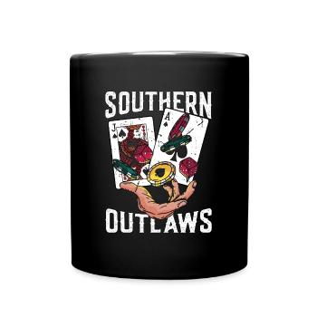 Classic Blackjack Southern Outlaws Loves Card Game - Full Colour Mug - black - Front
