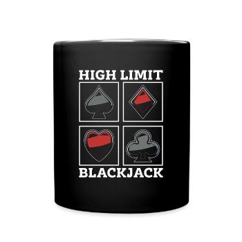 Classic Blackjack High Limit Blackjack Card Game - Full Colour Mug - black - Front