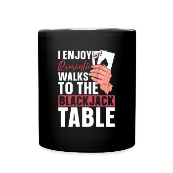 Blackjack classique J’aime les promenades romantiques au casino - Mug uni - noir - Devant