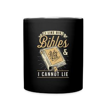 Clergé J’aime les grandes Bibles et j’adore le clergé - Mug uni - noir - Devant