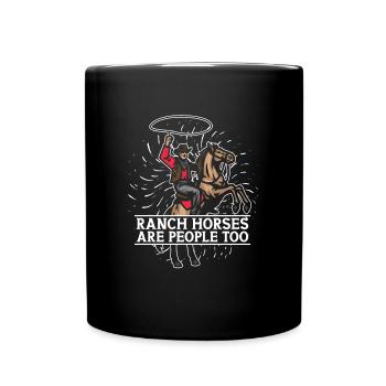 Rodeo Cowboy Lasso Ranch Cowboy - Full Colour Mug - black - Front