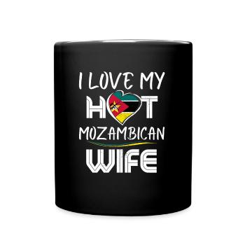 Funny I Love My Hot Mozambican Wife Husband - Full Colour Mug - black - Front