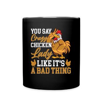 Poulet Lady Poulets Fermier Amateurs de poulet - Mug uni - noir - Devant