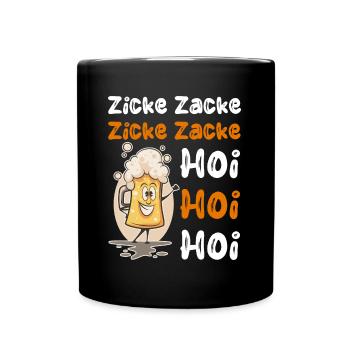 Bayrisch Bier Biertrinker Saufen Volksfest - Tasse einfarbig - Schwarz - Vorne