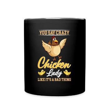 Poulet Lady Poulets Fermier Amateurs de poulet - Mug uni - noir - Devant