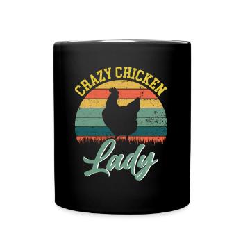 Poulet Lady Poulets Fermier Amateurs de poulet - Mug uni - noir - Devant