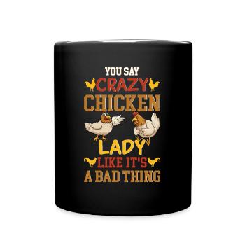 Poulet Lady Poulets Fermier Amateurs de poulet - Mug uni - noir - Devant