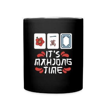C’est Mahjong Time Loves Tuiles de jeu de société Mahjongg - Mug uni - noir - Devant