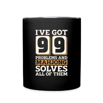 Mahjong J’ai 99 problèmes et Mahjong chinois - Mug uni - noir - Devant