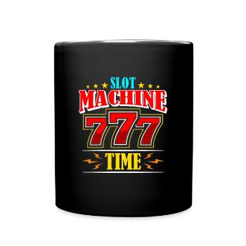 Slots Machine Time Gambling Loves Casino Gambler - Full Colour Mug - black - Front
