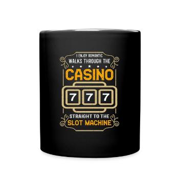 Slots Machine I Enjoy Romantic Walks Lucky Slots - Tasse einfarbig - Schwarz - Vorne