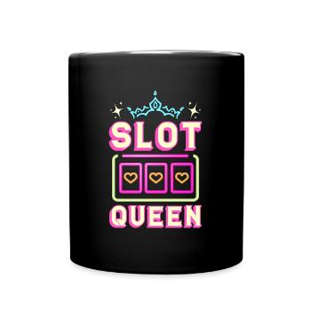 Slots Machine Slot Queen Casino Jackpot Betting - Full Colour Mug - black - Front