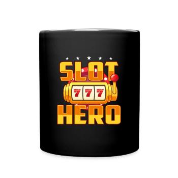 Slots Machine Slot Hero Casino Jackpot Gambling - Full Colour Mug - black - Front