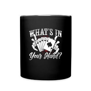 Cribbage What's In Your Hand Board Game Card Game - Full Colour Mug - black - Front