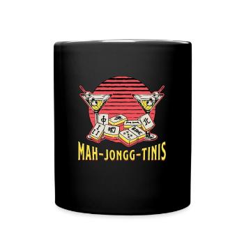 Mahjong Mah-Jongg-Tinis aime les tuiles de jeux de société - Mug uni - noir - Devant