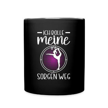 Rhönrad Training Turnen - Spruch Geschenk - Tasse einfarbig - Schwarz - Vorne
