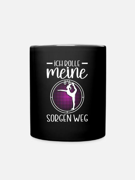 Rhönrad Training Turnen - Spruch Geschenk - Tasse einfarbig - Schwarz