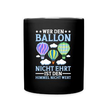 Heißluftballon fahren - Ballonsport Geschenk - Tasse einfarbig - Schwarz - Vorne