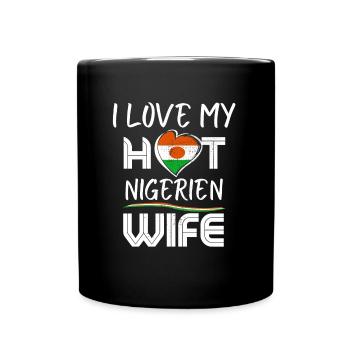 Funny I Love My Hot Nigerien Wife Husband - Full Colour Mug - black - Front