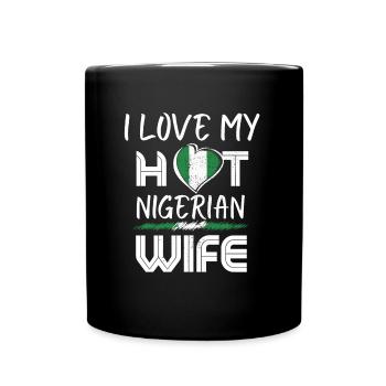 Funny I Love My Hot Nigerian Wife Husband - Full Colour Mug - black - Front