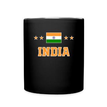 Indien - Tasse einfarbig - Schwarz - Vorne