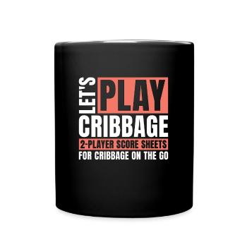 Cribbage Let's Play Cribbage Tournament Card Game - Tasse einfarbig - Schwarz - Vorne