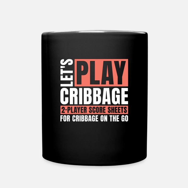 Cribbage Let's Play Cribbage Tournament Card Game - Tasse einfarbig - Schwarz