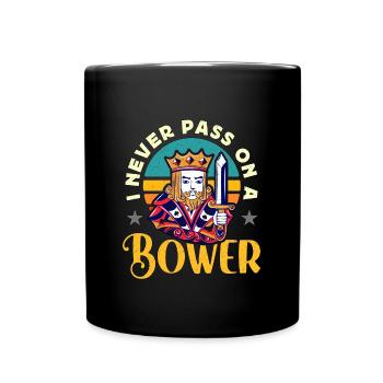 Euchre I Never Pass On A Bower Loves Family Game - Full Colour Mug - black - Front