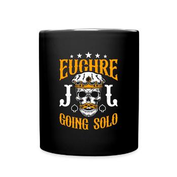 Euchre Going Solo Board Game Loves Playing Cards - Full Colour Mug - black - Front
