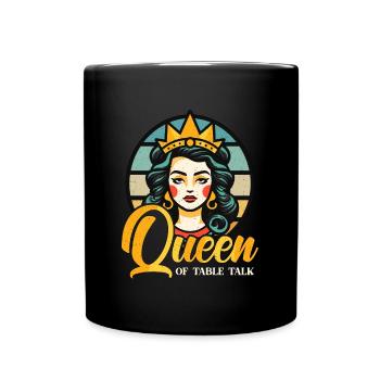Euchre Queen Of Table Talk Pinochle Playing Cards - Full Colour Mug - black - Front