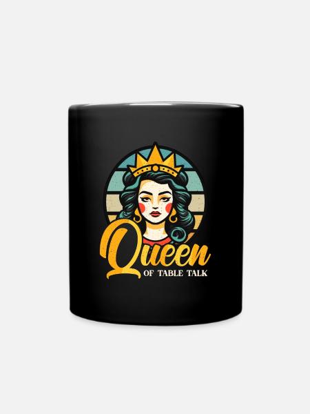 Euchre Queen Of Table Talk Pinochle Playing Cards - Tasse einfarbig - Schwarz