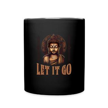 Bouddha bouddhiste Grand Let It Go - Mug uni - noir - Devant