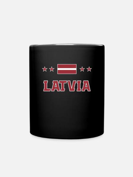 Latvia - Full Colour Mug - black