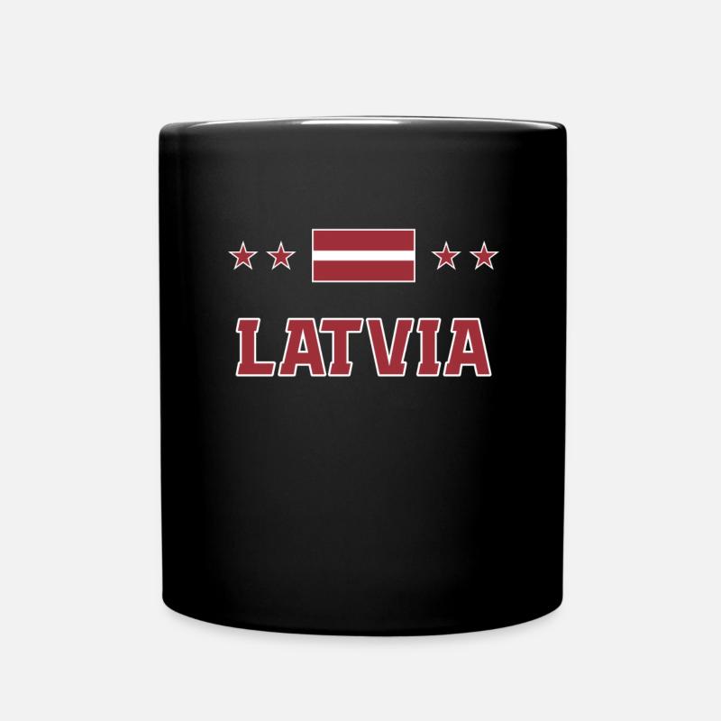 Latvia - Full Colour Mug - black
