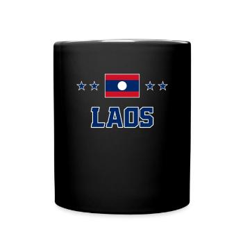 Laos - Tasse einfarbig - Schwarz - Vorne