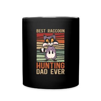 Best Raccoon Hunting Dad Retro Coon Hunter Hunting - Tasse einfarbig - Schwarz - Vorne
