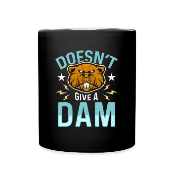 Beaver Dam Doesn't Give A Dam Loves Rodent Animals - Full Colour Mug - black - Front