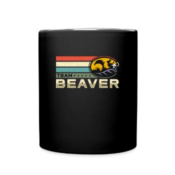 Beaver Dam Team Beaver Retro Loves Rodent Animals - Full Colour Mug - black - Front