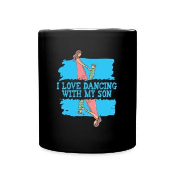 Maman Mère Fils Danse Mère - Mug uni - noir - Devant