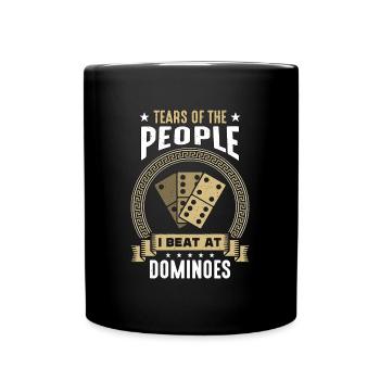 Dominos Larmes Des gens que j’ai battus au jeu de société - Mug uni - noir - Devant