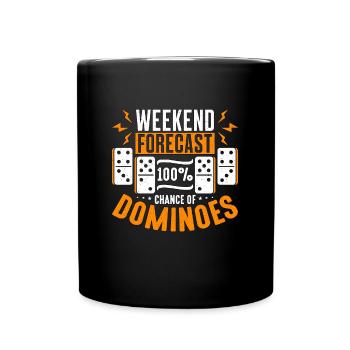 Dominoes Weekend Forecast 100% Chance Jeu de société - Mug uni - noir - Devant