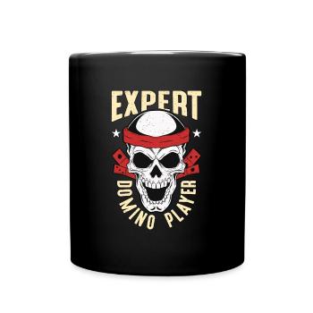 Dominoes Expert Domino Player Game Tile Gambling - Full Colour Mug - black - Front