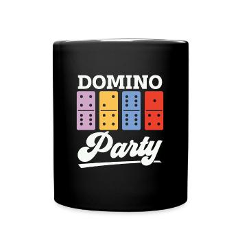 Dominoes Domino Party Loves Board Game Gambling - Full Colour Mug - black - Front