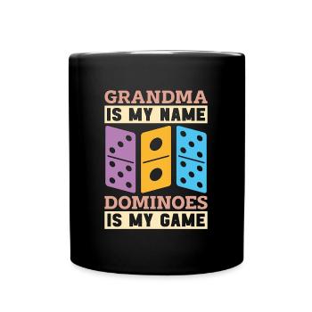 Dominoes Grandma Is My Name Dominoes Is Gambling - Full Colour Mug - black - Front