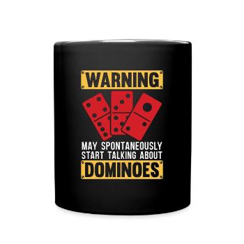 Avertissement de dominos peut spontanément commencer à jouer - Mug uni - noir - Devant