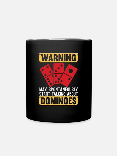 Avertissement de dominos peut spontanément commencer à jouer - Mug uni - noir